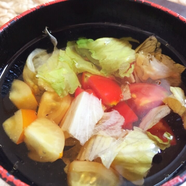 カラフル!トマトレタススープ